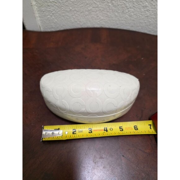 Coach Ivory Hard Shell Eyeglass Case Embossed Signature Pattern - Picture 7 of 7